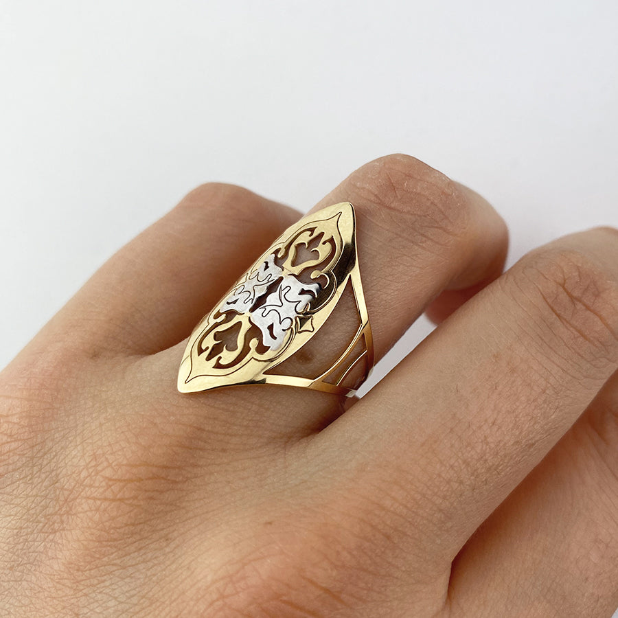 Anillo Lanzadera Element de Oro Bicolor
