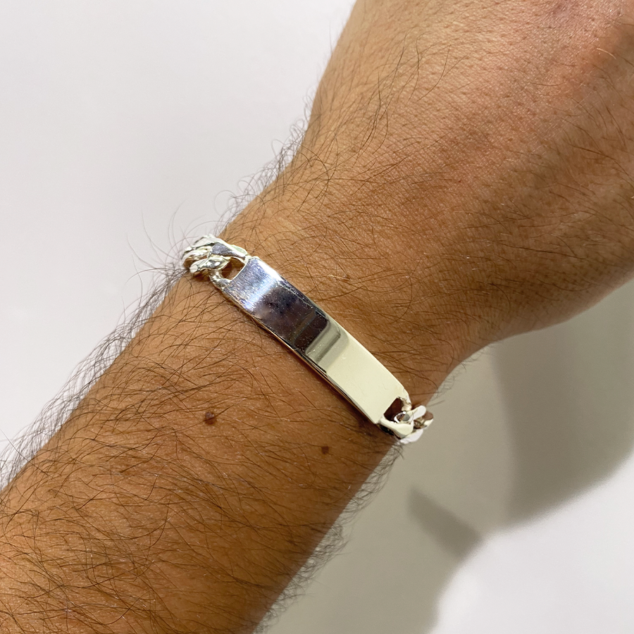 Pulsera Barbada de Plata 925 para Hombre Personalizada
