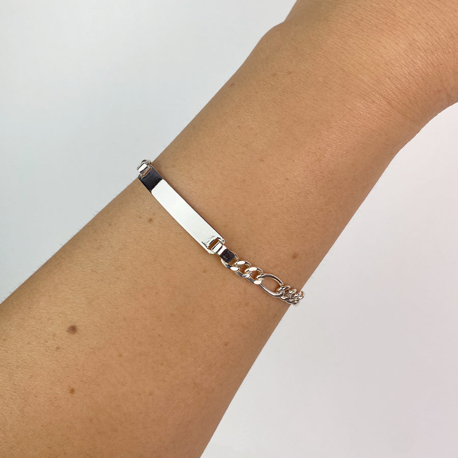 Pulsera Fígaro de Plata 925 para Hombre Personalizada