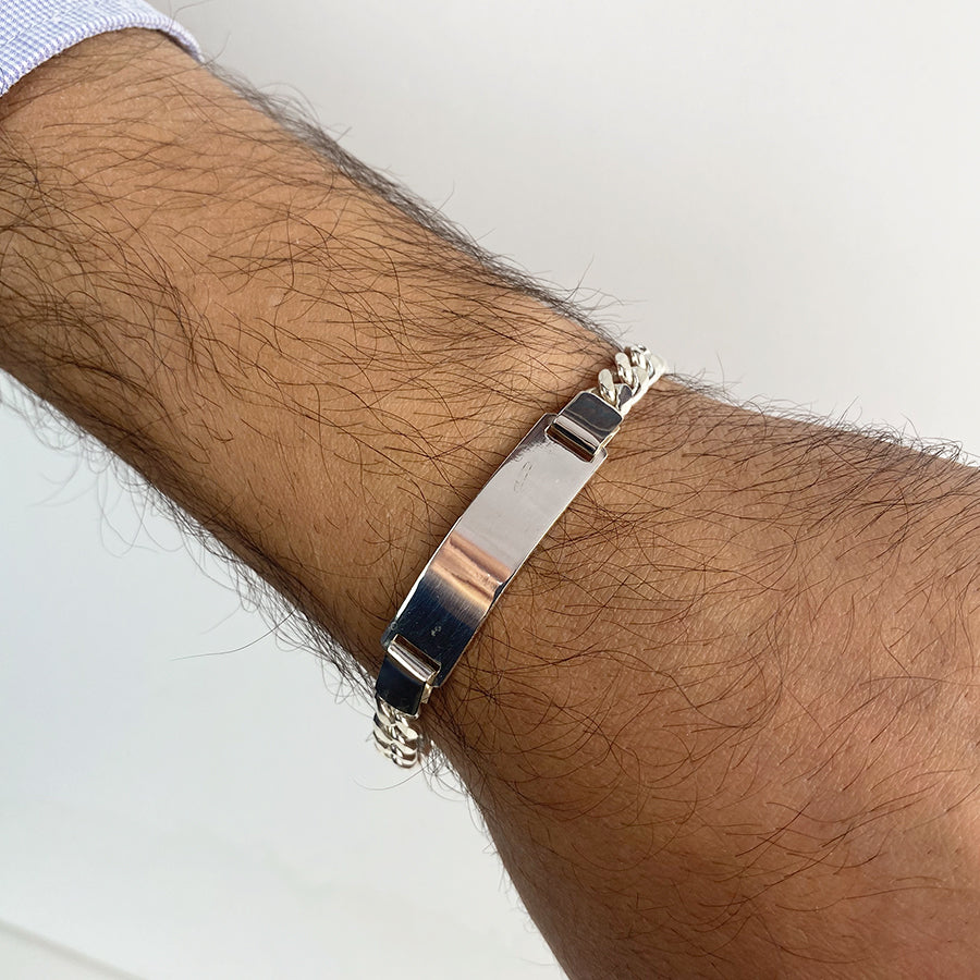 Pulsera Barbada Maciza Italiana 6mm