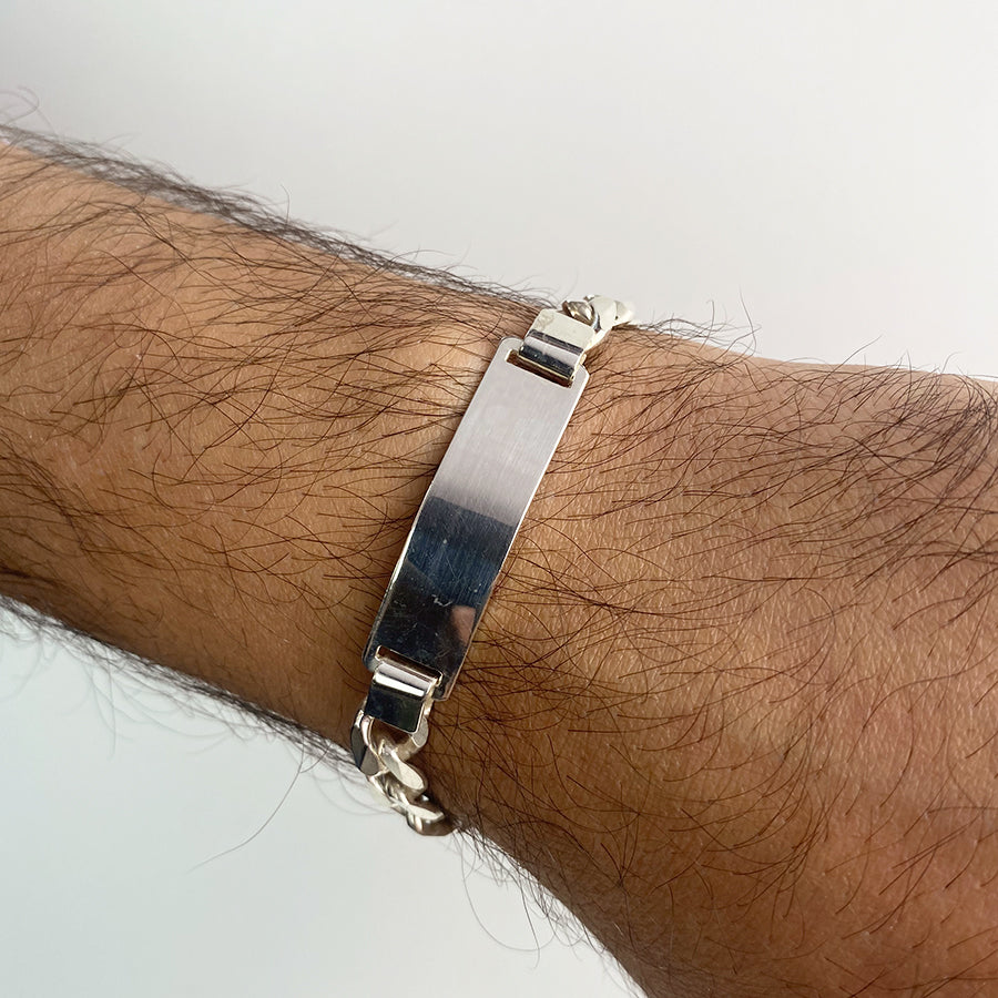 Pulsera Barbada Maciza Italiana 8mm