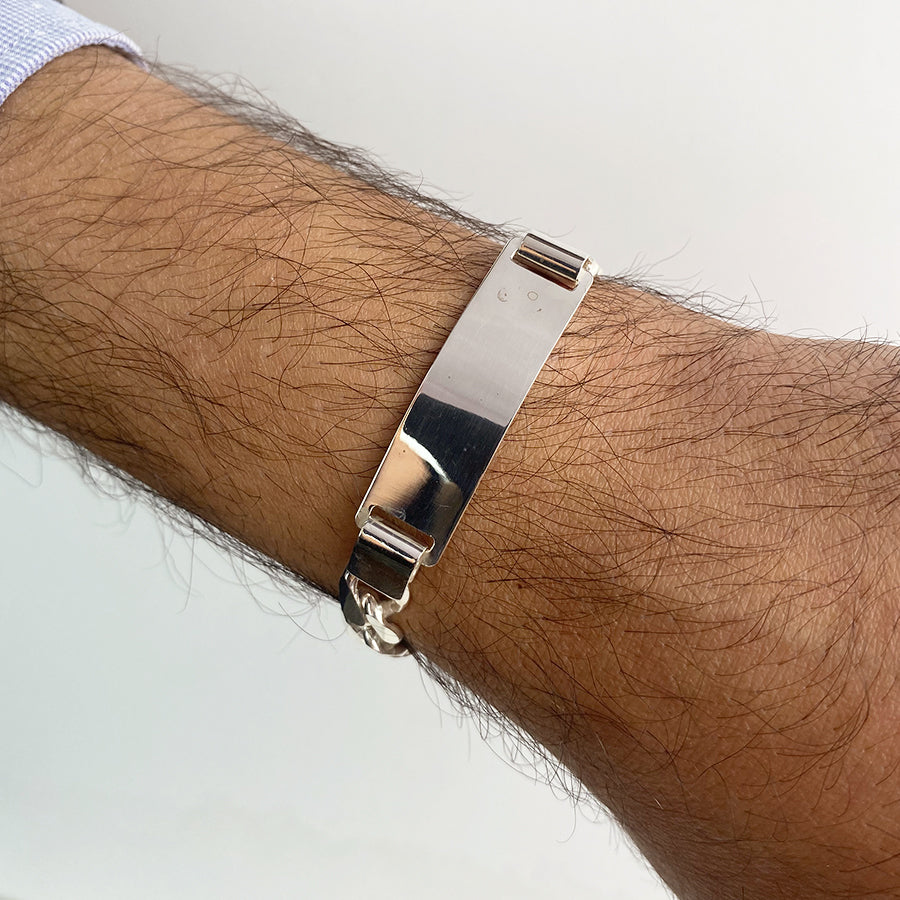 Pulsera Barbada Maciza Italiana 10mm