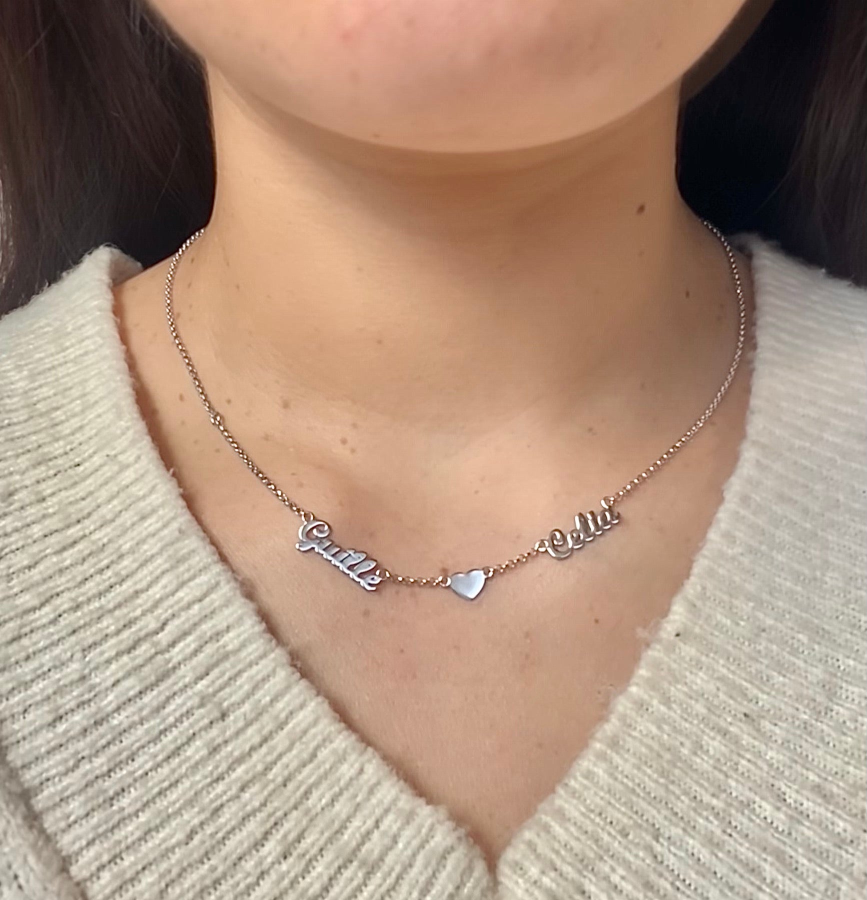 Collar con nombre y Corazón