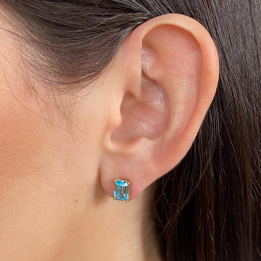 Pendientes Firenze Aquamarina Oro