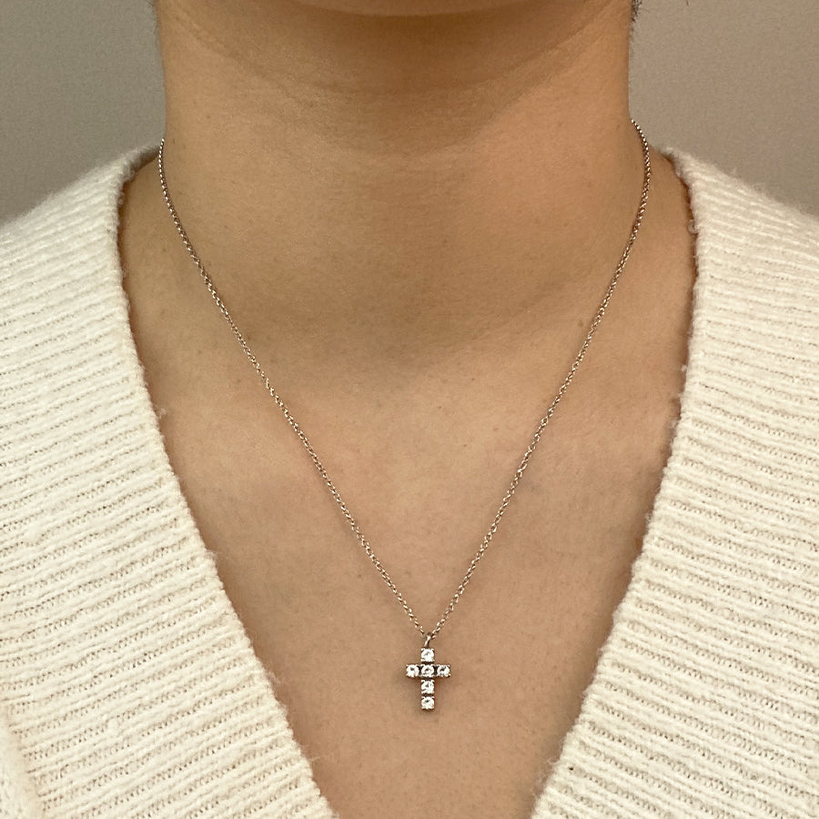 Colgante Cruz de Plata 925 con Circonitas