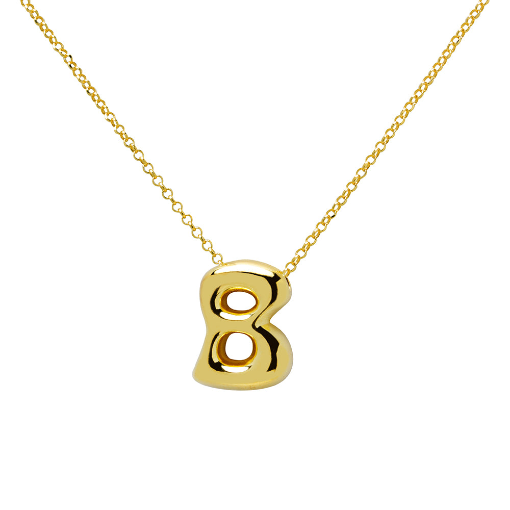 Collar Inicial Bubble de Plata 925 con Inicial Grabada