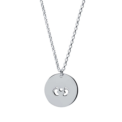 Colgante Huellitas Bebé de Plata 925 con Huella de Bebé