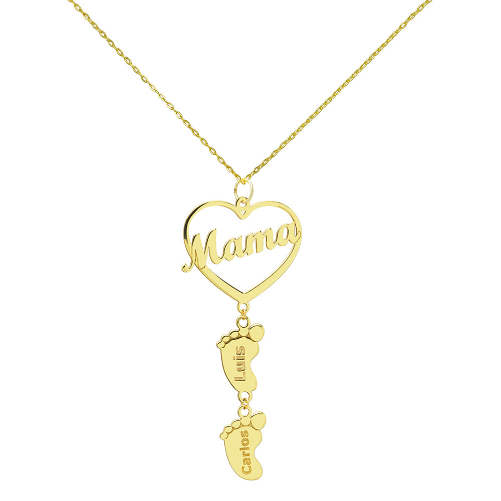 Collar 2 Huellas Pie Corazón