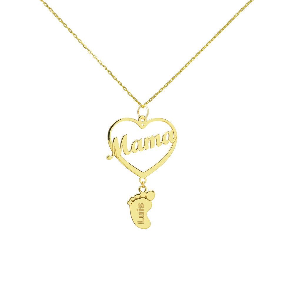 Collar Huella Pie Corazón