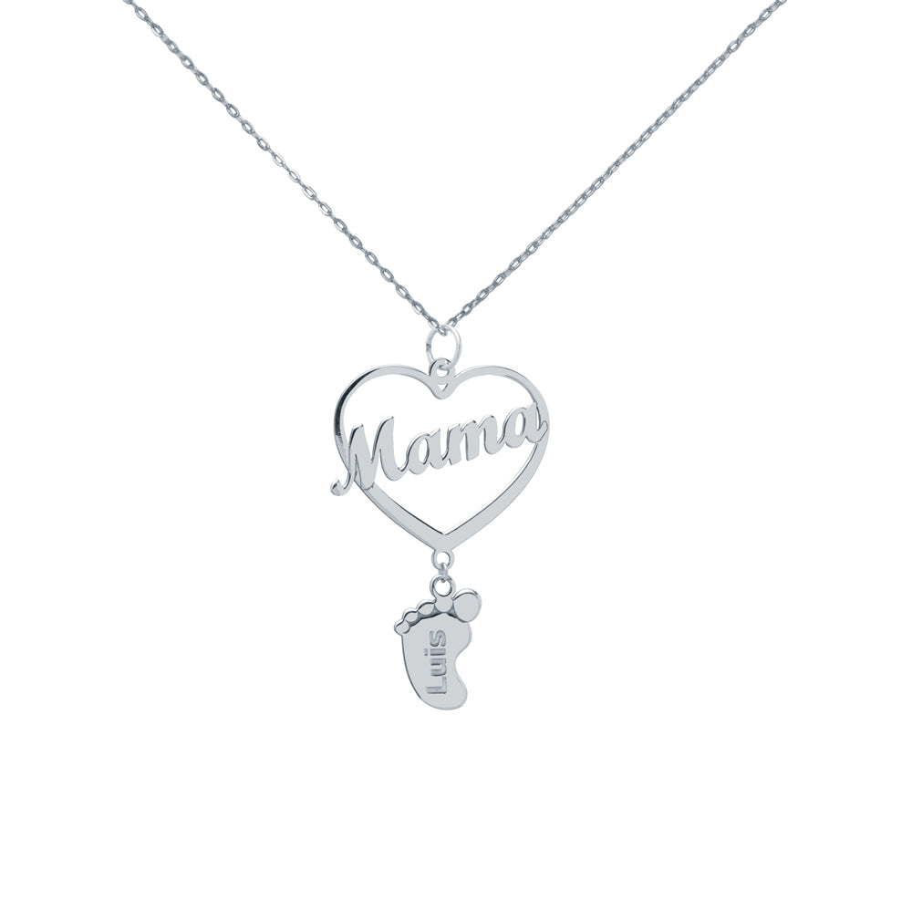 Collar Huella Pie Corazón