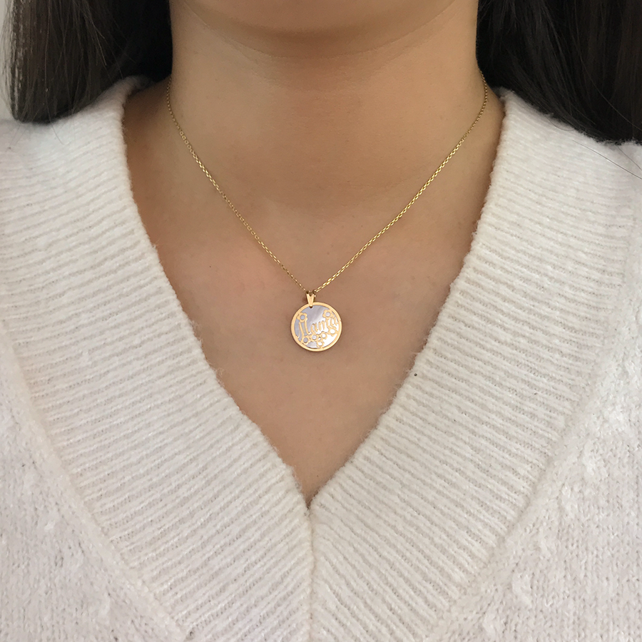 Collar Nácar mamá flores