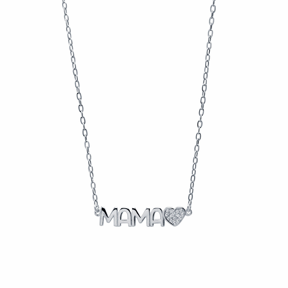 Collar Mamá Corazón Circonitas