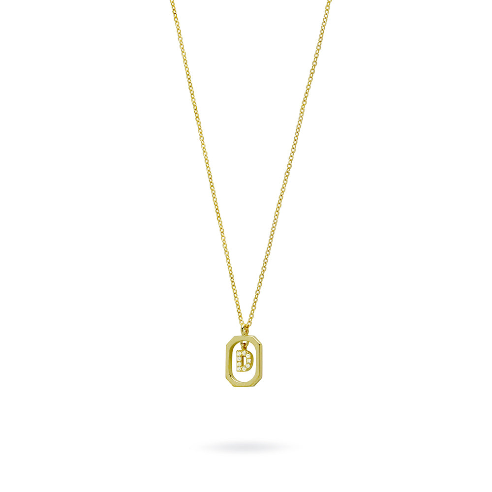 Collar Halo de Plata 925 con Inicial Grabada