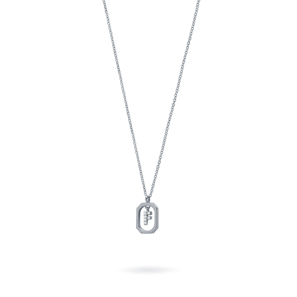 Collar Halo de Plata 925 con Inicial Grabada