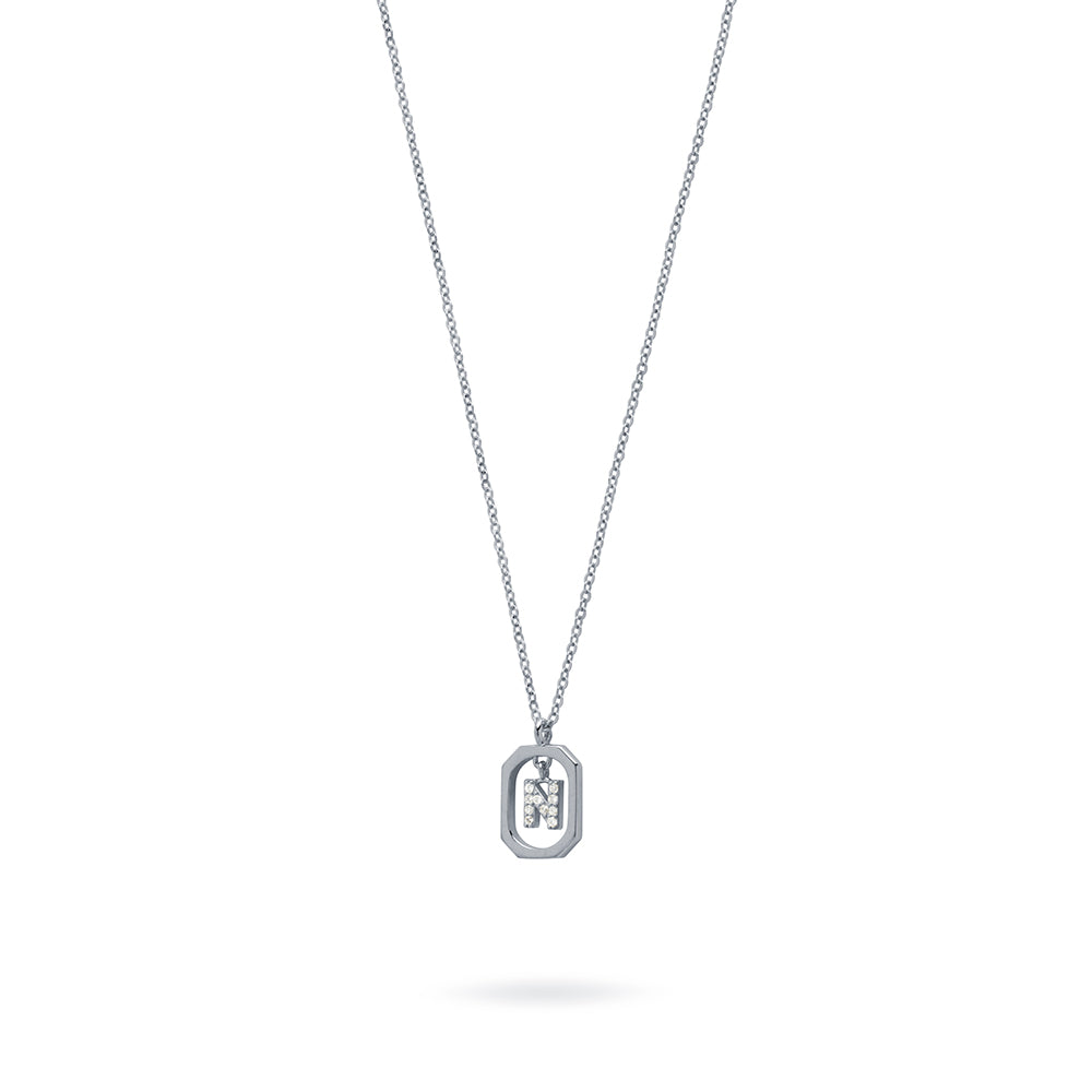 Collar Halo de Plata 925 con Inicial Grabada