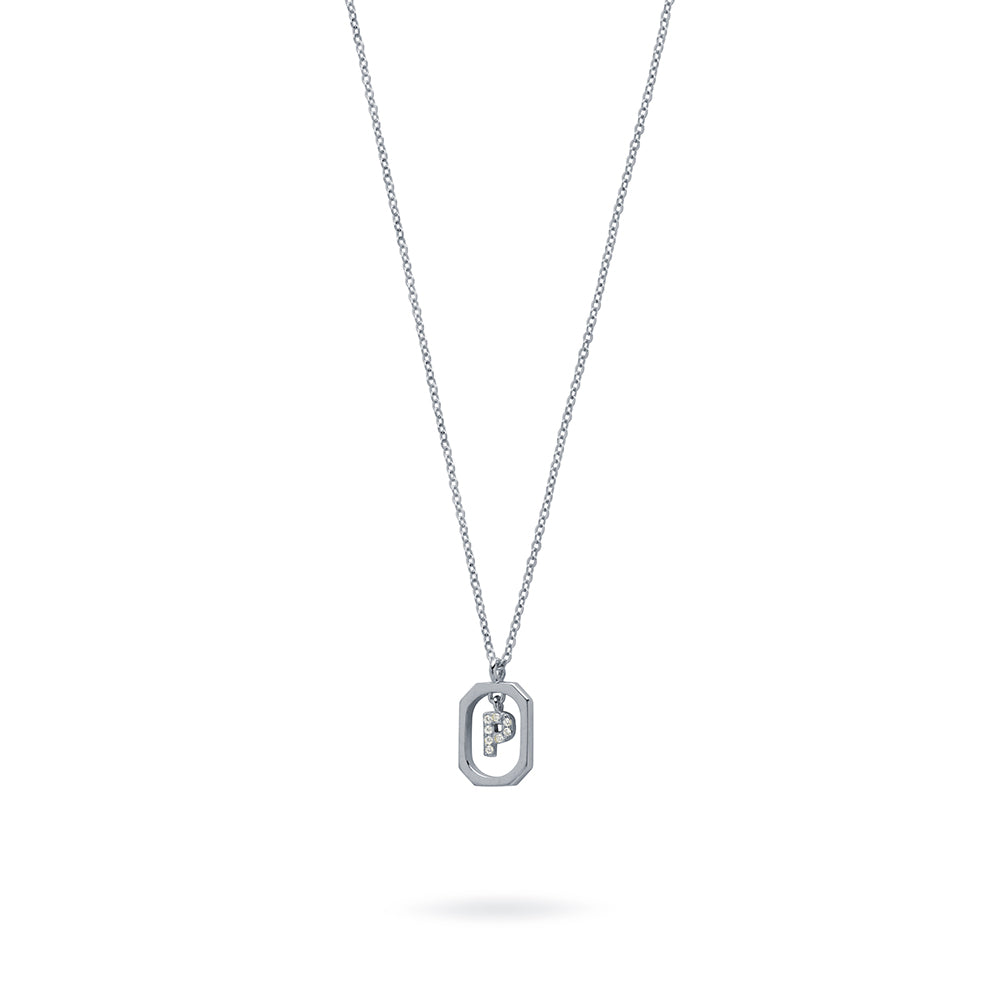 Collar Halo de Plata 925 con Inicial Grabada