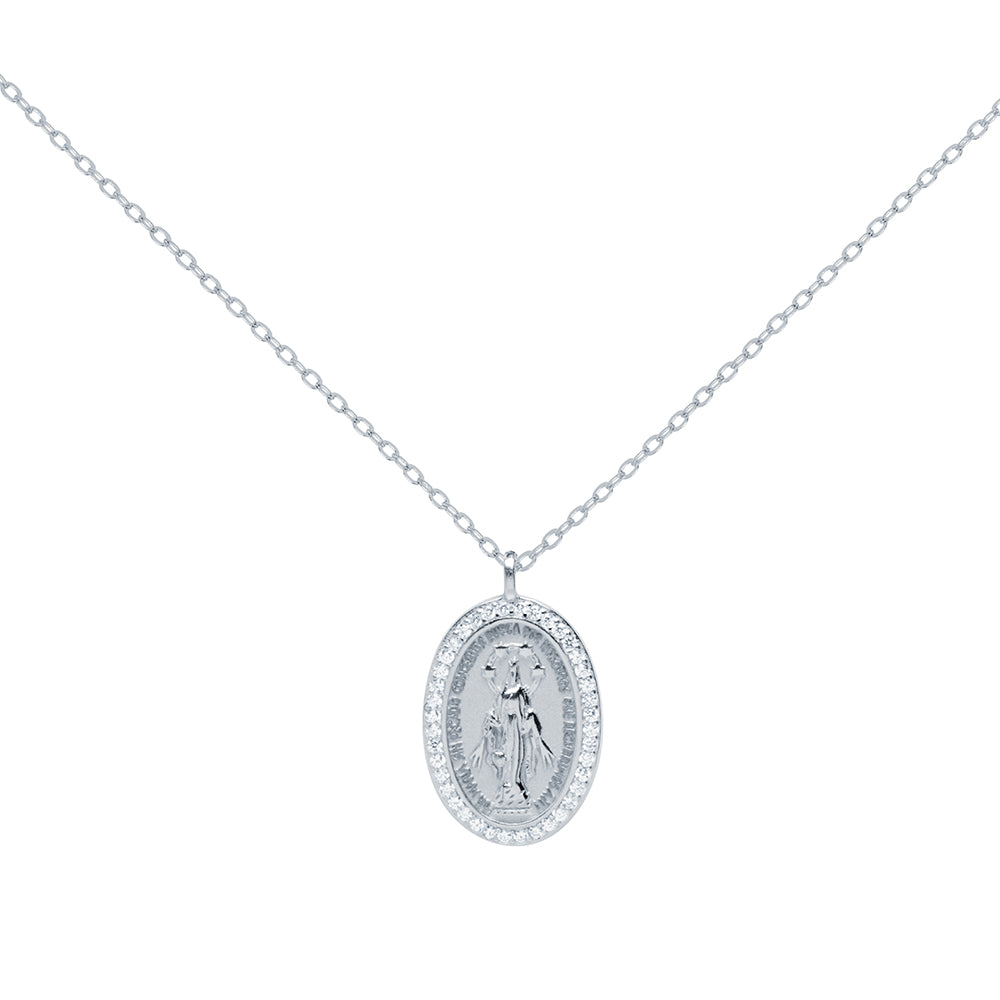 Colgante Escapulario de Plata 925 con Circonitas