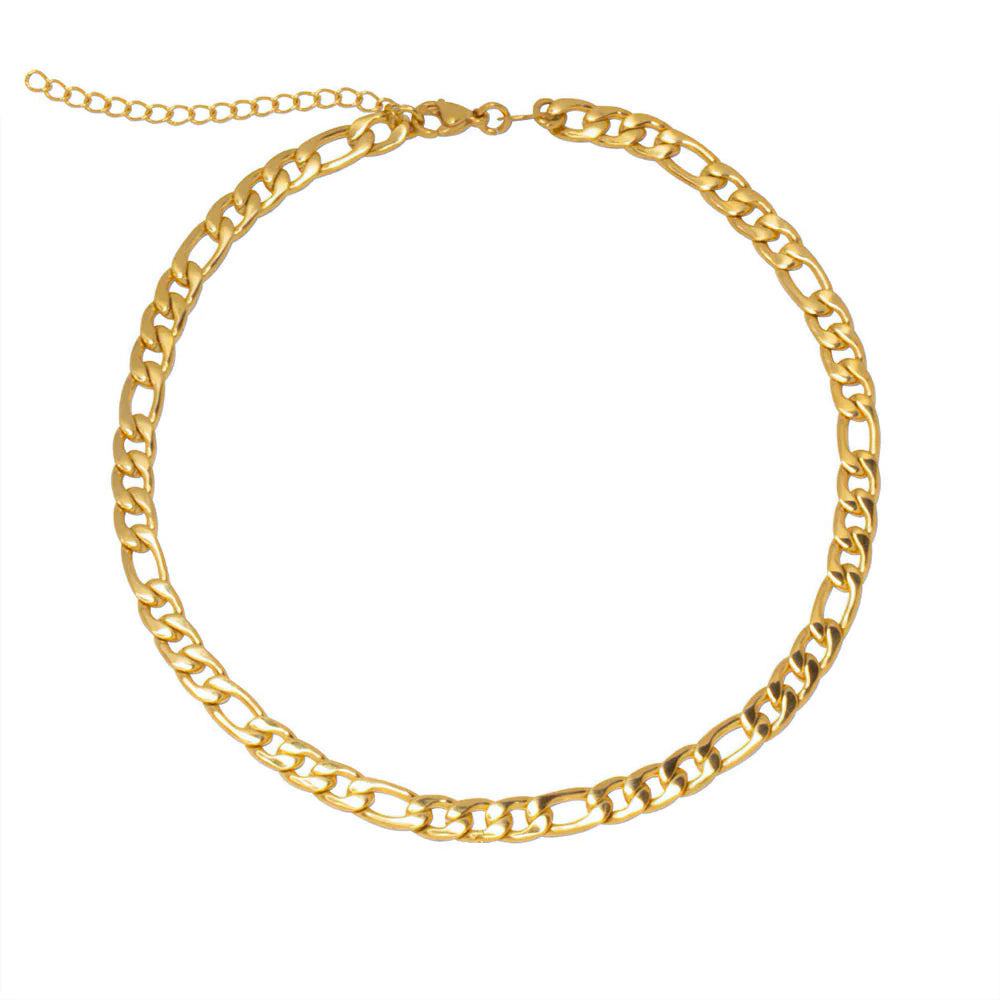 Collar Fígaro Grueso de Acero para Mujer