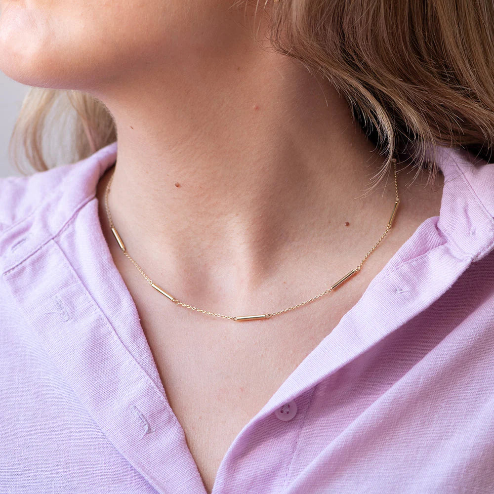 Cadenas Barras 42cm en Oro Amarillo 18 Kilates