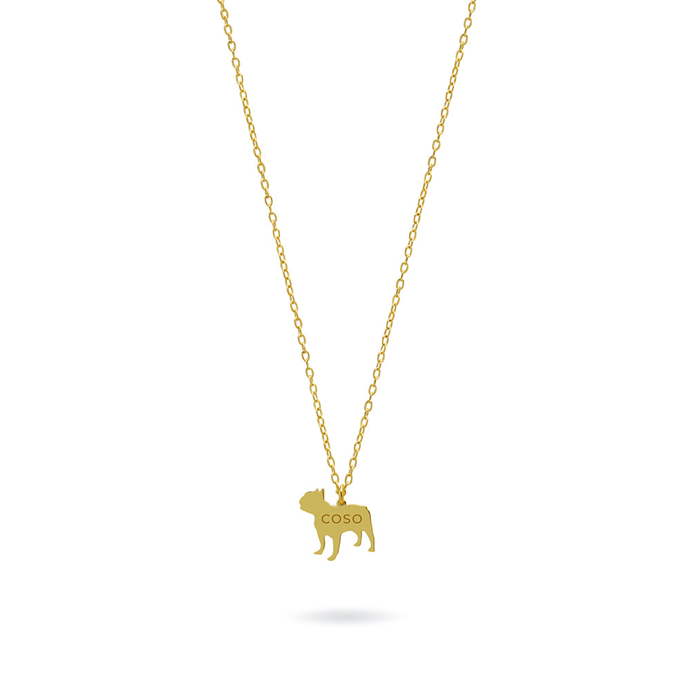 Collar Bulldog Francés de Plata 925 Personalizado