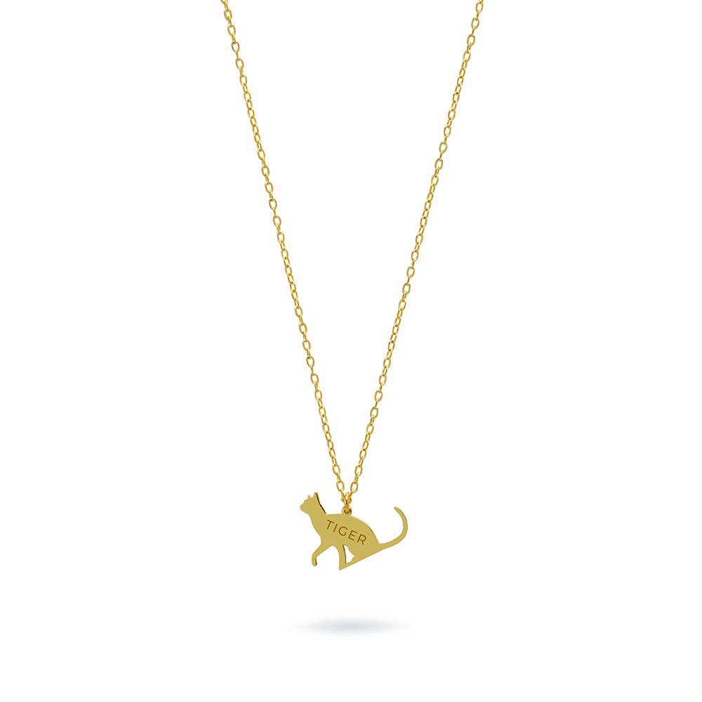 Collar Gato de Plata 925 Personalizado