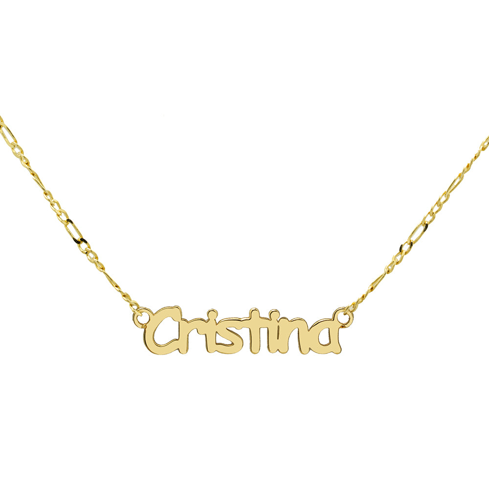 Collar Minimal de Oro 18K con Nombre Grabado