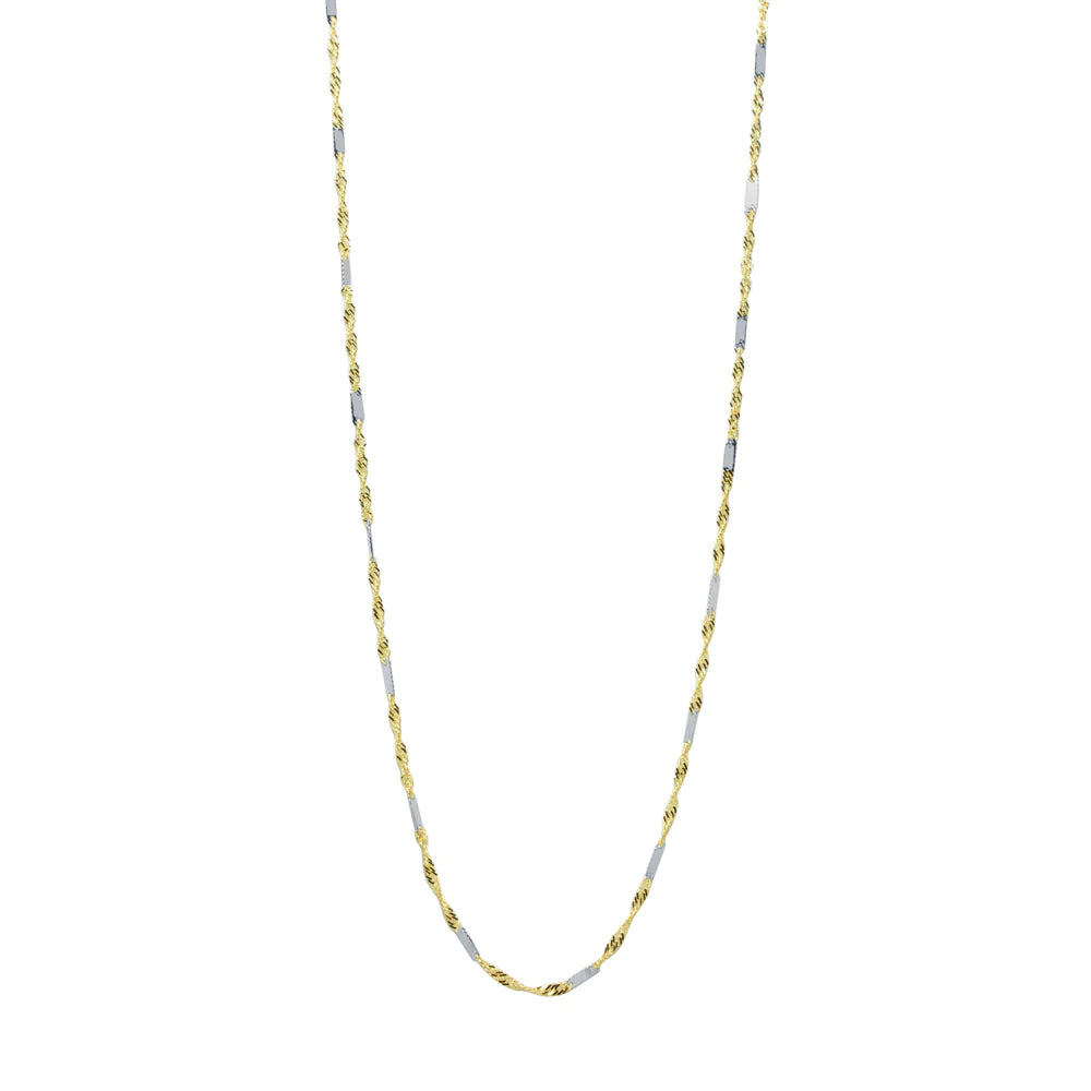 Cadena Singapur Maciza de Oro Bicolor 9K