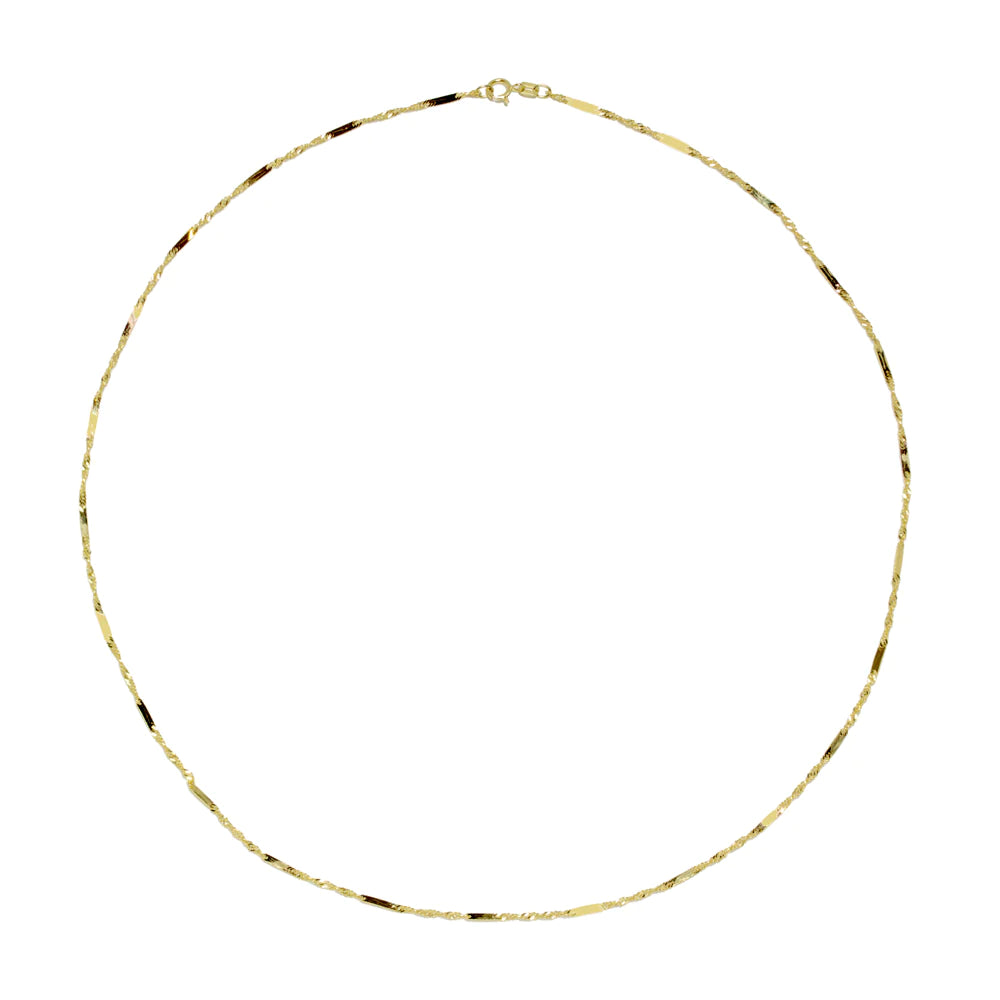 Cadena Singapur con Placa de Oro 9K