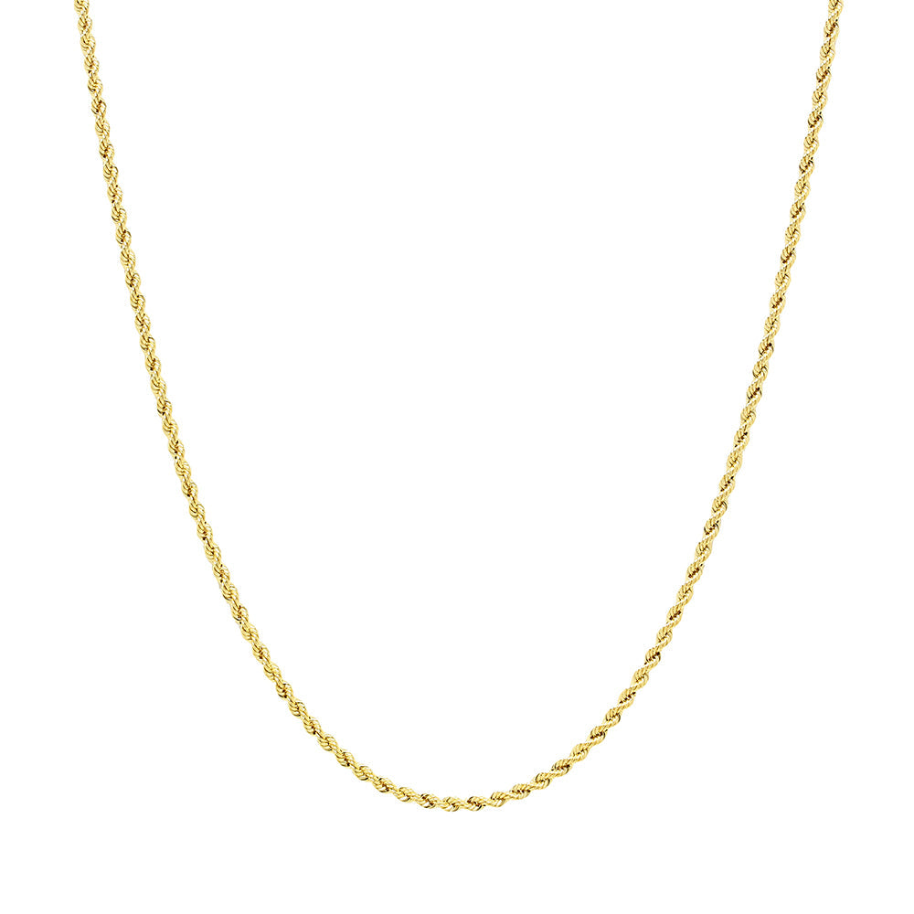 Collar cordón fino de oro de 9 quilates de 50 cm