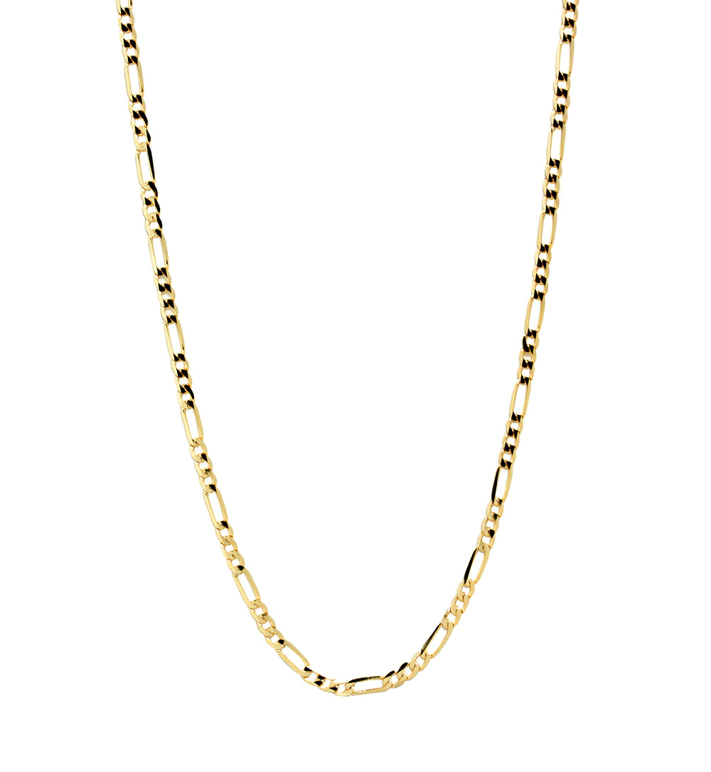 Cadena Progresiva 3x1 Diamantada Extraplana 45x2 en Oro Amarillo 9 Kilates