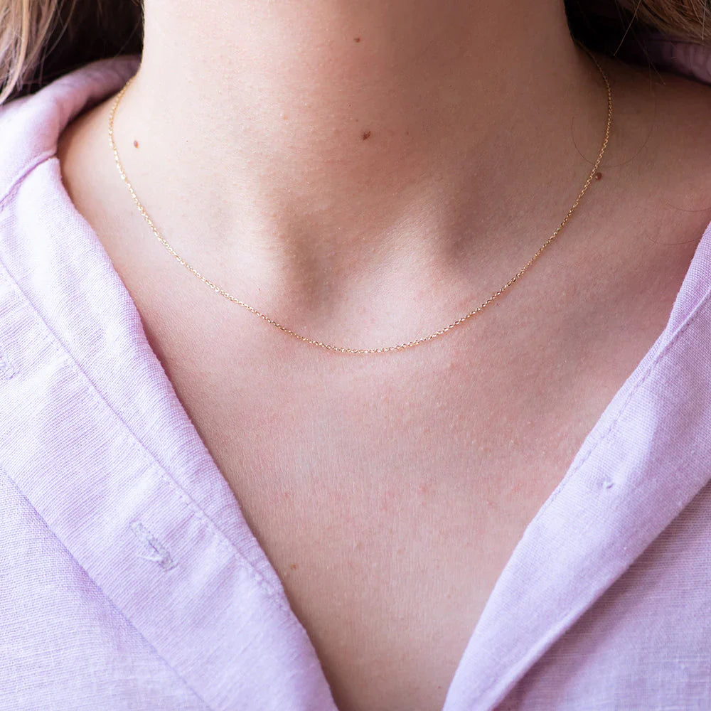 Cadena Forzada Diamantada 45x0.5 en Oro Amarillo 9 Kilates