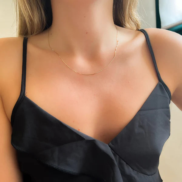 Cadena Veneciana 45x0.5 en Oro Amarillo 9 Kilates