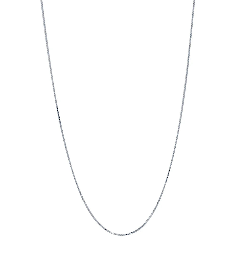 Cadena Veneciana Maciza 40x0.45 en Oro Blanco 9 Kilates