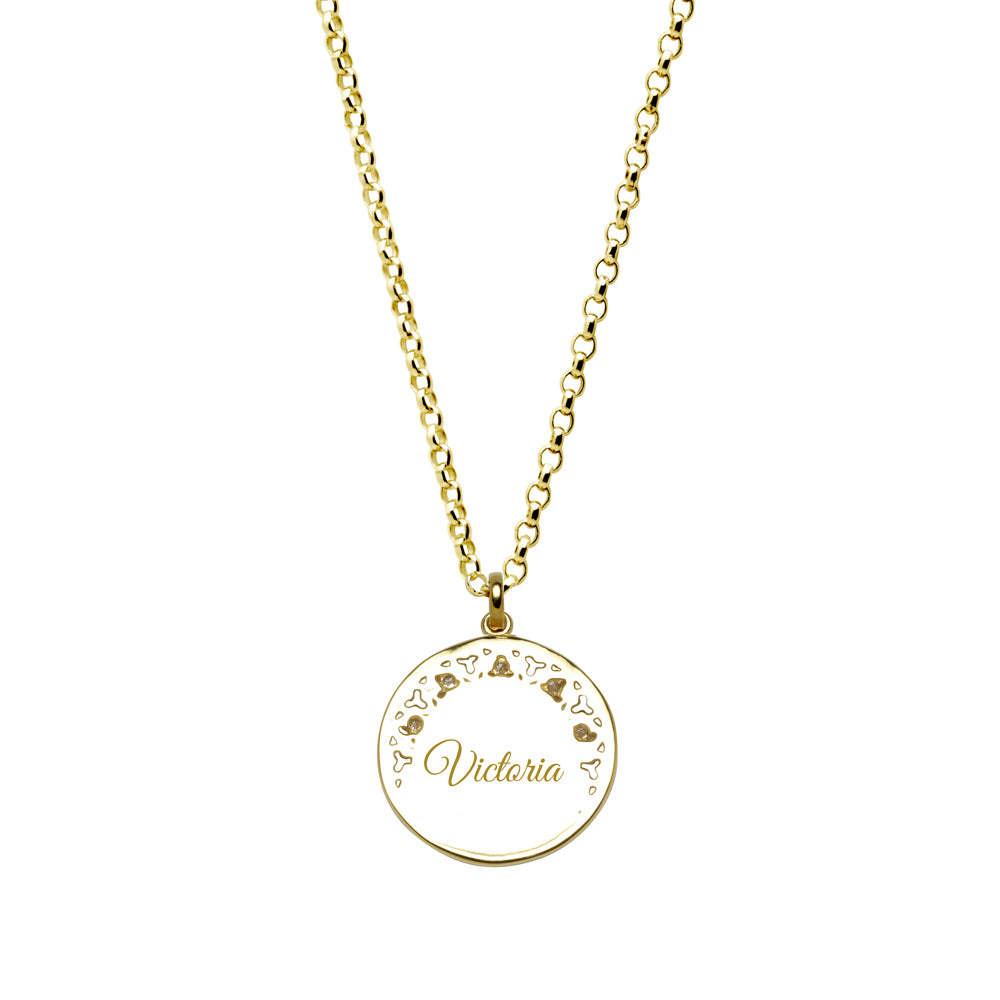 Collar Virgen del Carmen de Plata 925 con 5 Circonitas