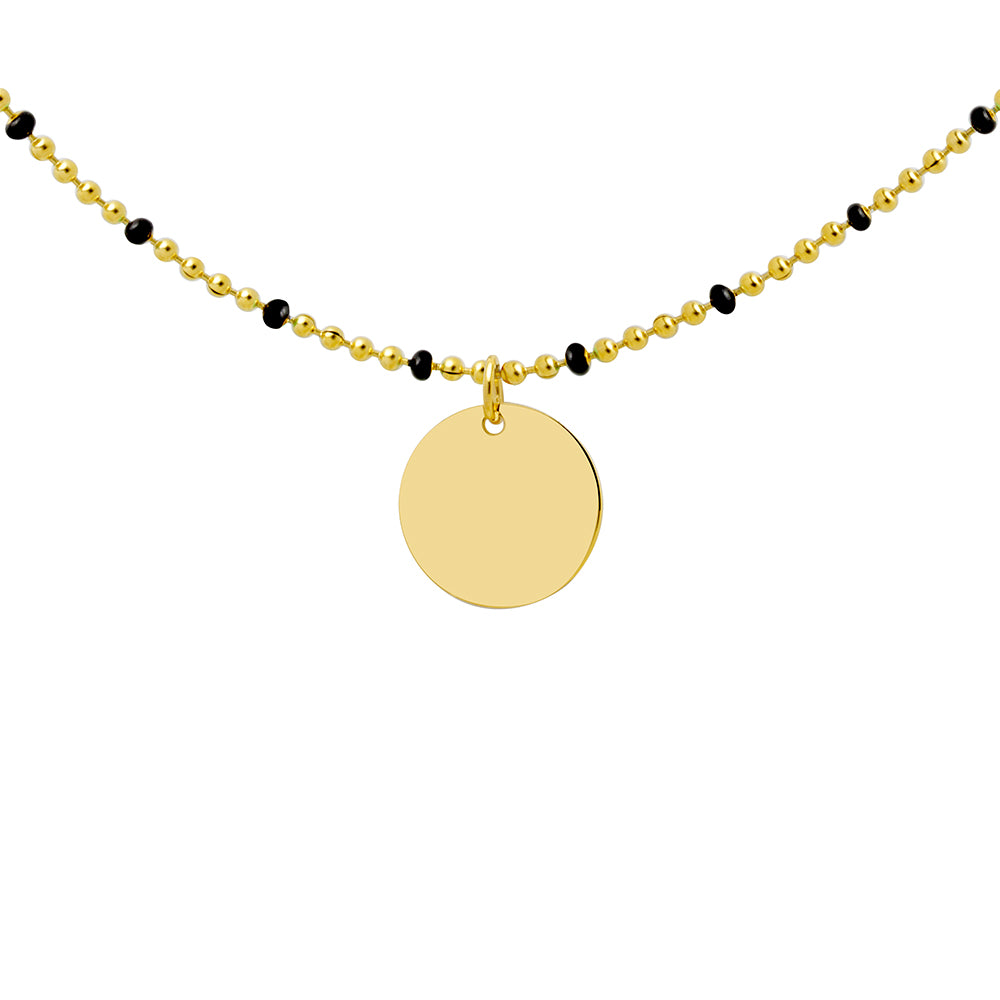 Collar Personalizable Bolitas Esmalte Negro