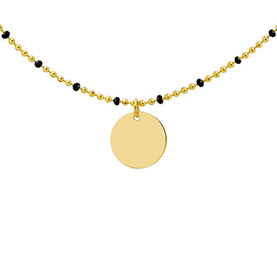 Collar Bolitas Esmalte Negro de Acero Personalizado