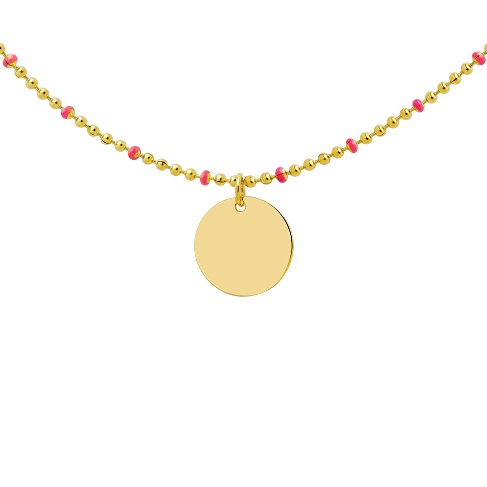 Collar Personalizable Bolitas Esmalte Coral