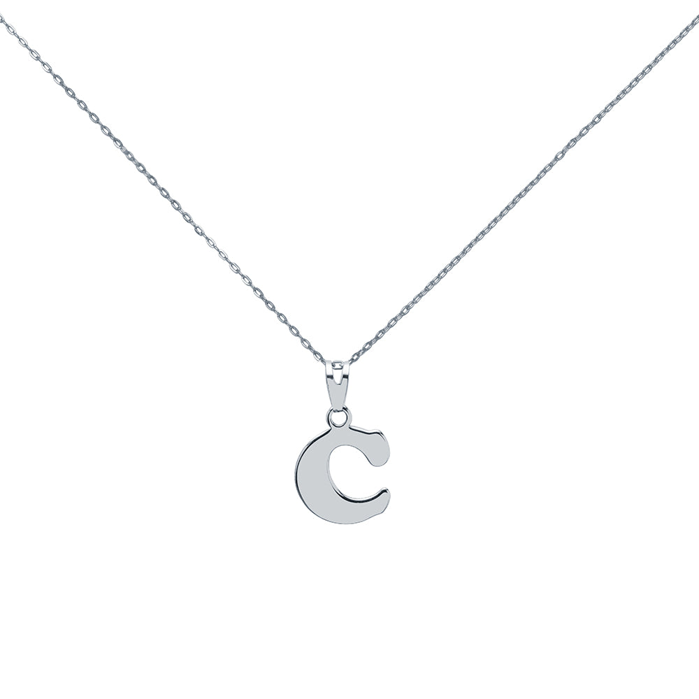 Collar Inicial Redondeada de Oro 9K con Inicial Grabada
