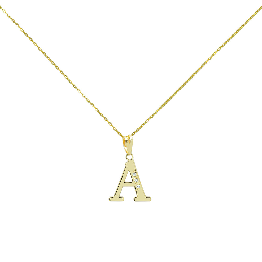 Collar con inicial 3 Circonitas