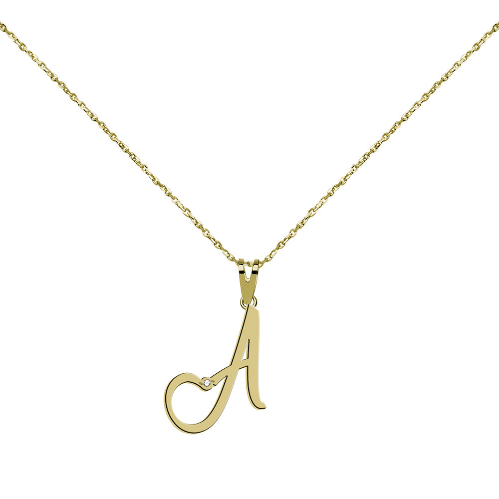 Collar de Oro 18K con Inicial Grabada