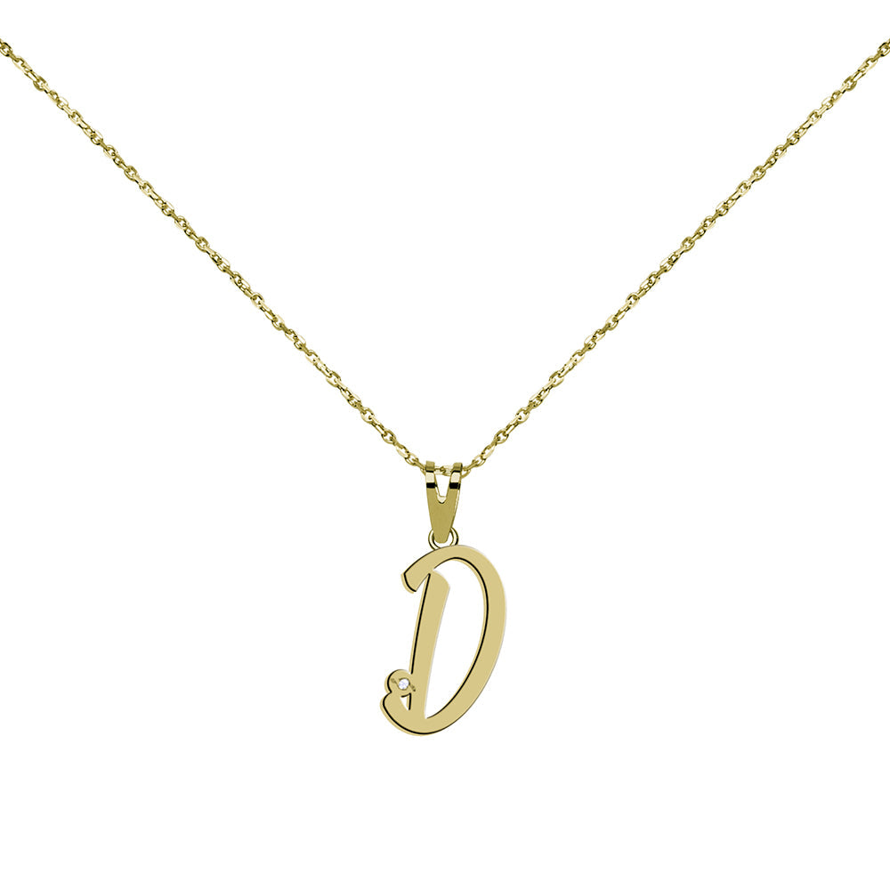 Collar de Oro 18K con Inicial Grabada