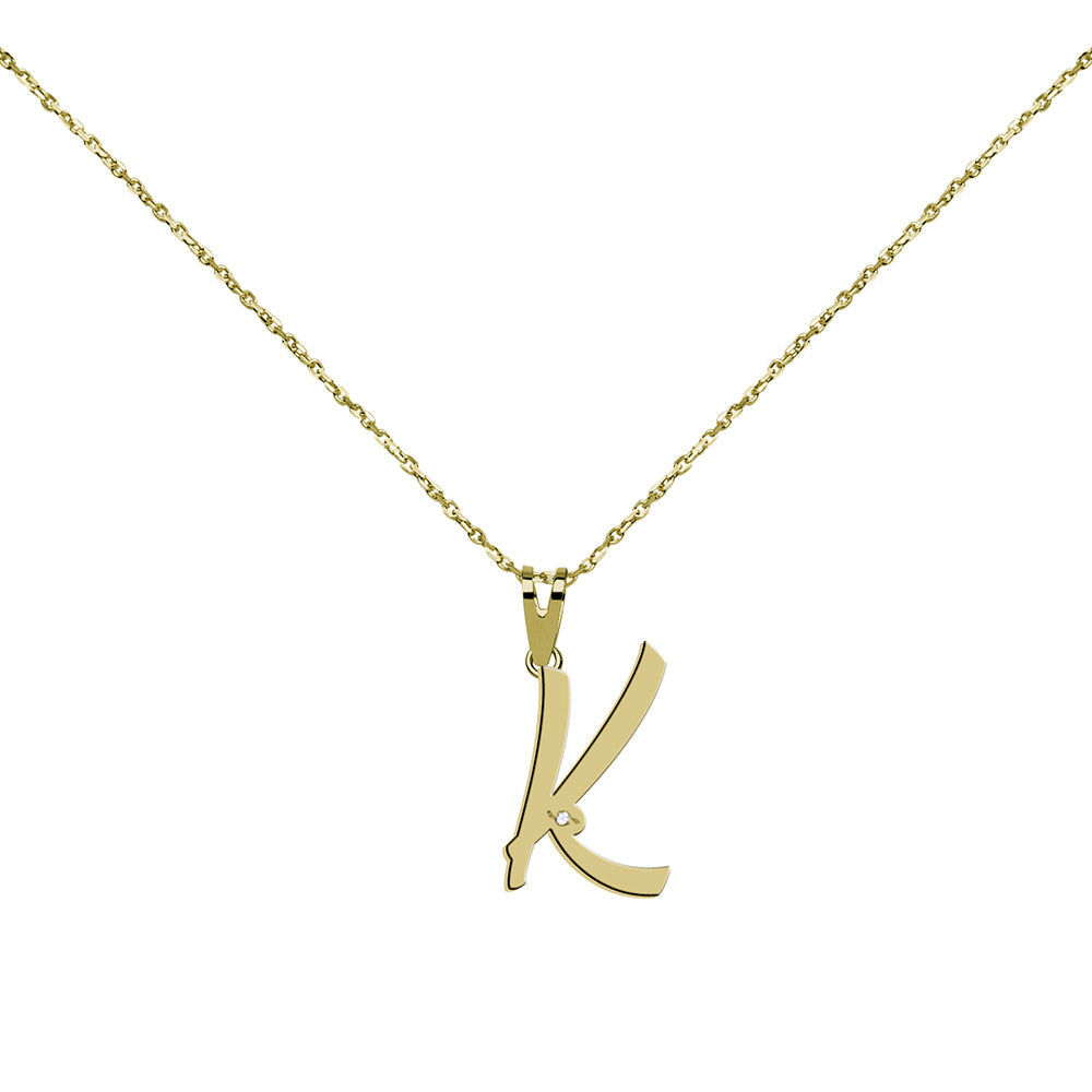 Collar de Oro 18K con Inicial Grabada