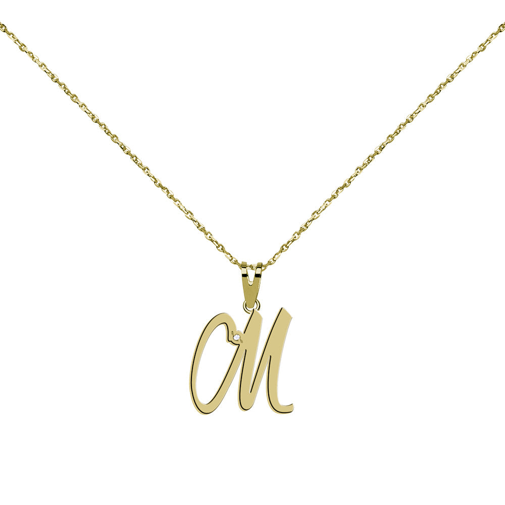 Collar de Oro 18K con Inicial Grabada