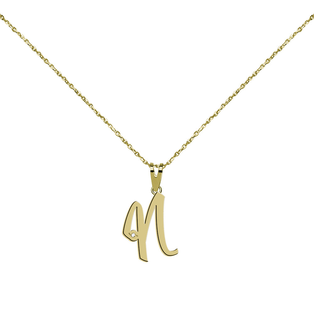 Collar de Oro 18K con Inicial Grabada