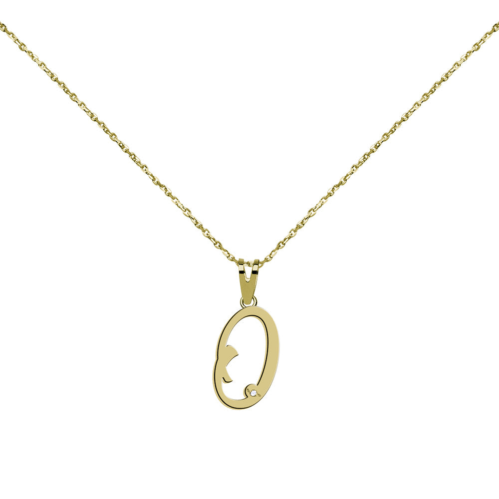 Collar de Oro 18K con Inicial Grabada