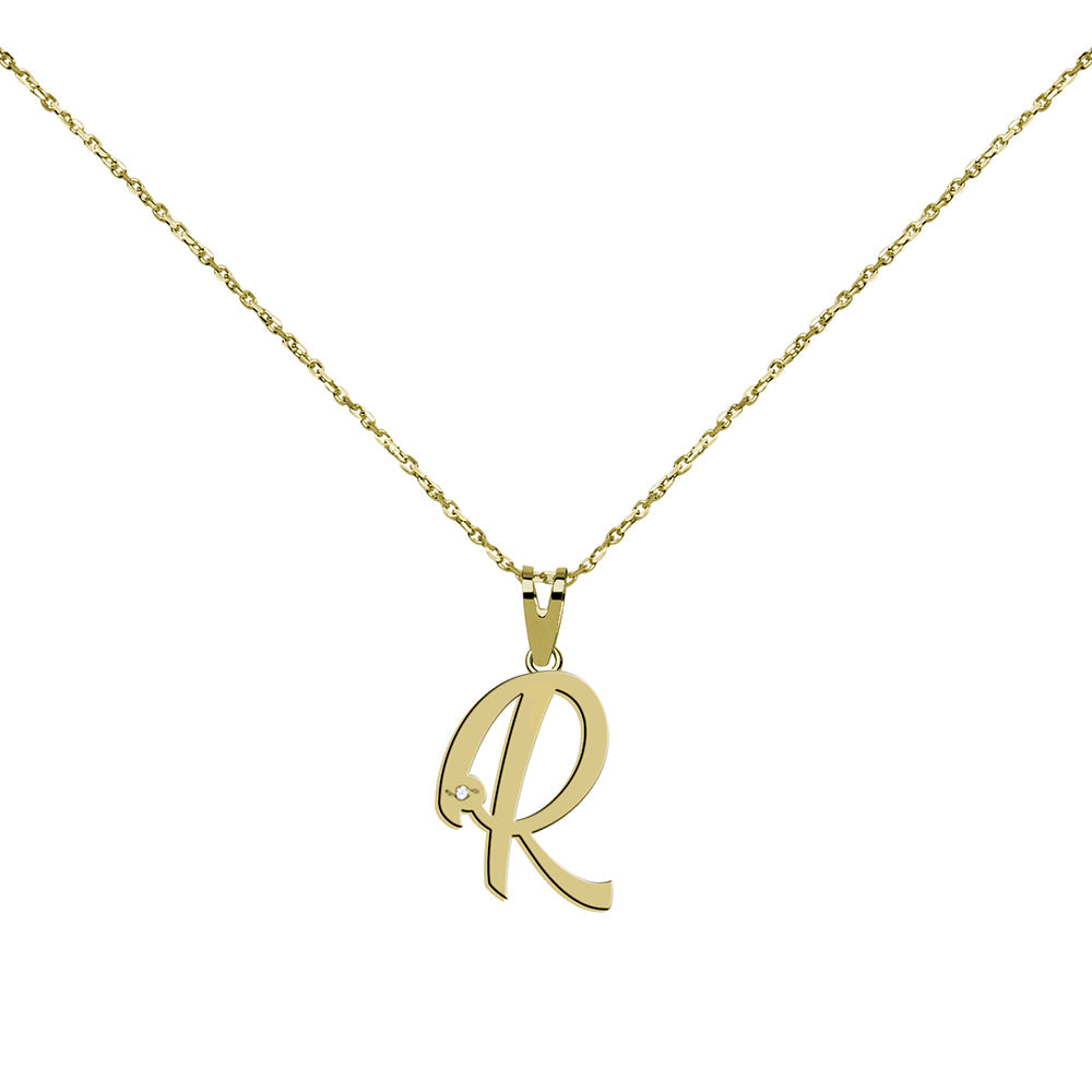Collar de Oro 18K con Inicial Grabada