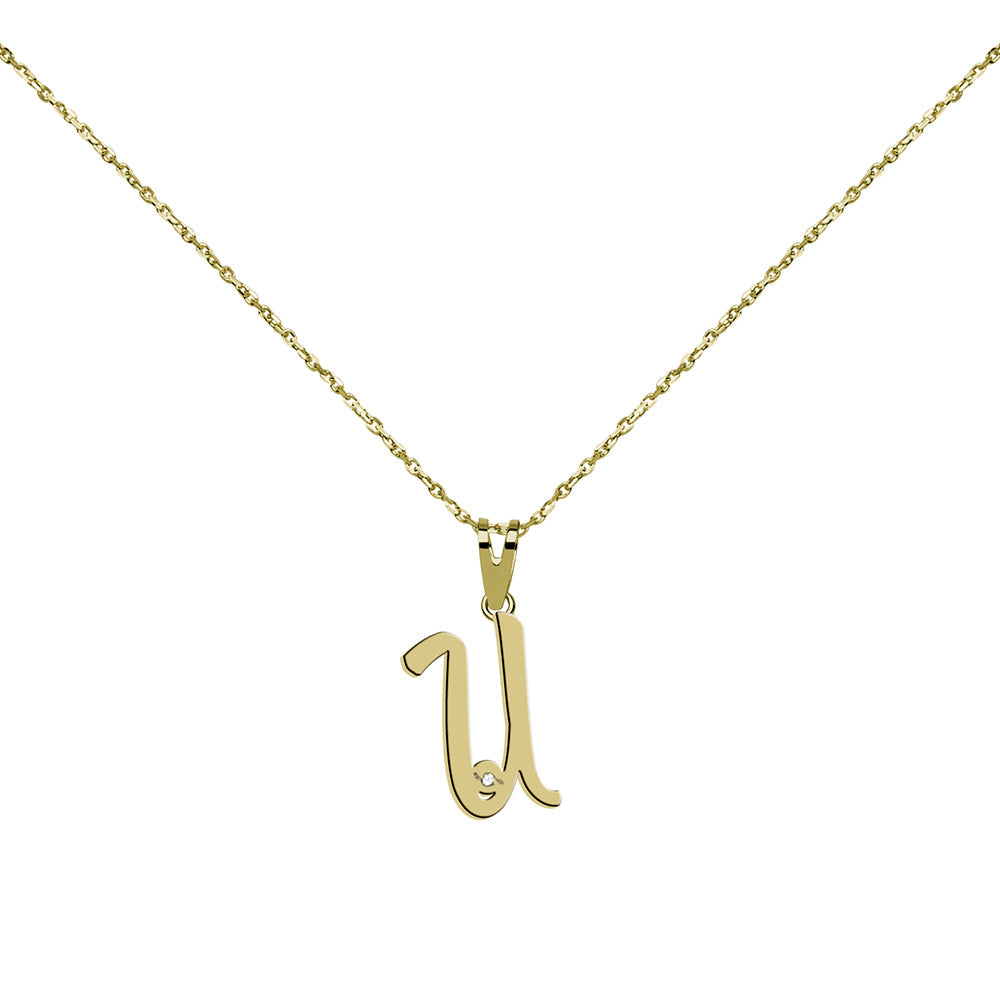 Collar de Oro 18K con Inicial Grabada