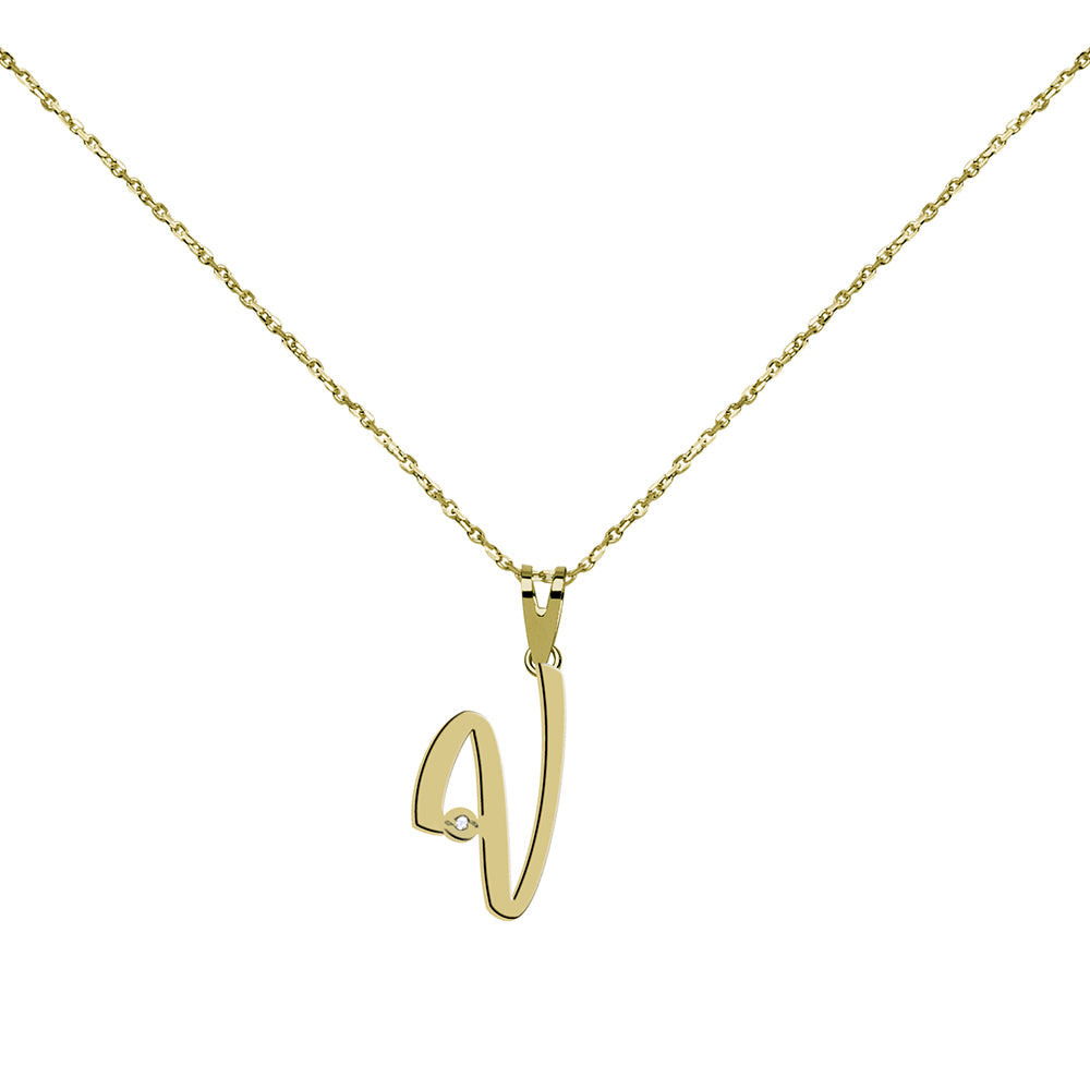 Collar de Oro 18K con Inicial Grabada