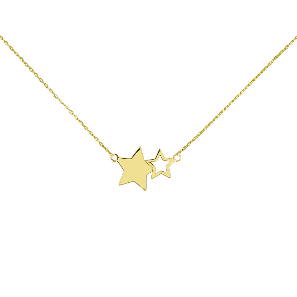 Collar Two Stars de Oro 9K Personalizado