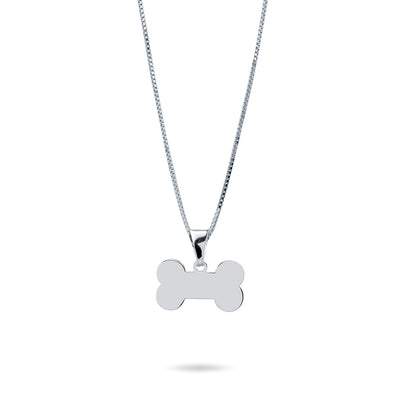 Colgante Hueso Perro de Plata 925 Personalizado